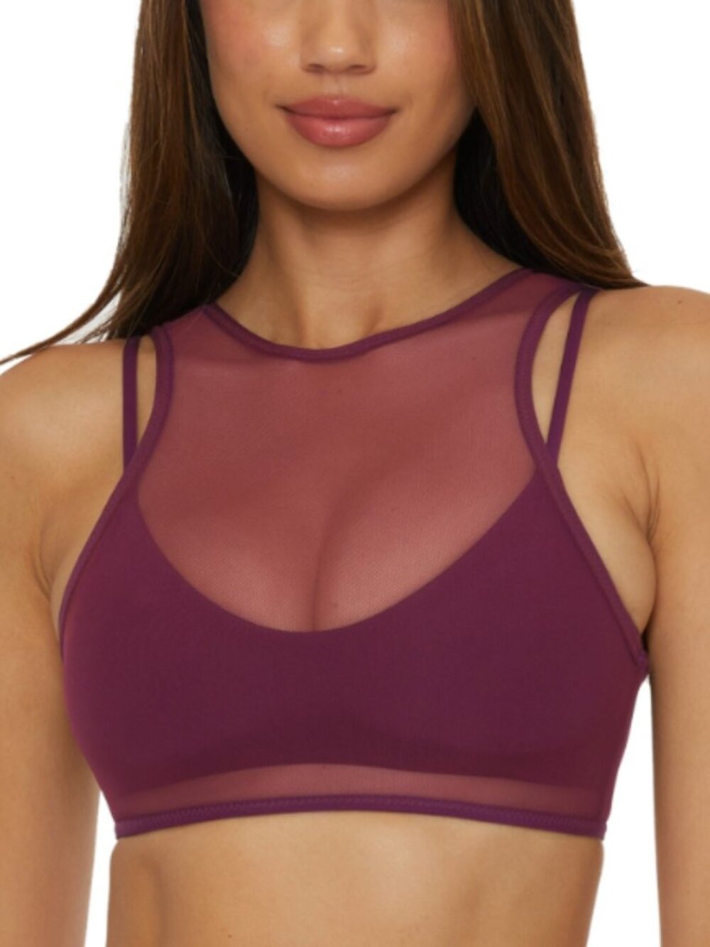 Becca Women's Ariadne Swim Bikini Top Contemporary Small Aubergine Size S 8870